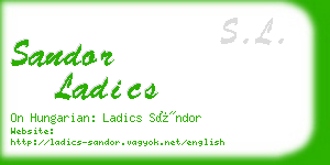 sandor ladics business card